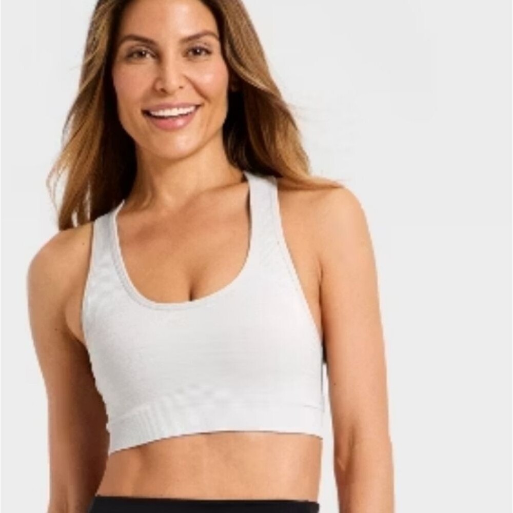 Auden Womens Cotton Stretch Unlined Scoop Bralette White - Picture 2 of 12